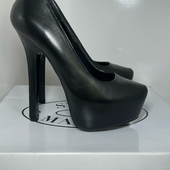 Steve Madden Women’s Black High Heel Pumps Back Zipper, Size 6, Upper Leather - Picture 3 of 11